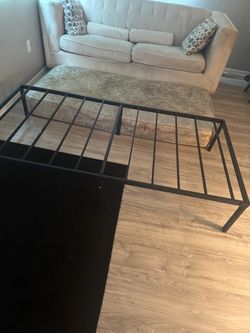 Twin size bed frame and mattress