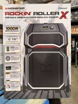Monster Rockin’ Roller X Portable Indoor/Outdoor Wireless Speaker Brand New In Box 