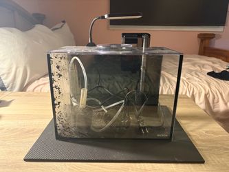 NICREW 2.5 Gallon Aquarium Setup – HOB Filter, Air Pump, Light & Accessories