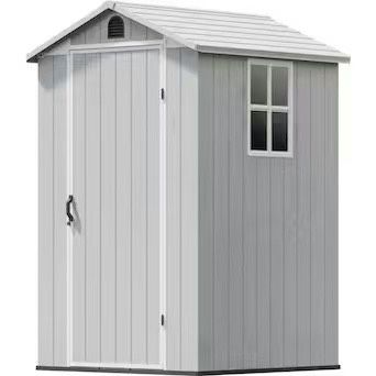 🔥SUMMER SALE🔥 Patiowell 4x 4FIt-it White Gable Resin Storage Shed