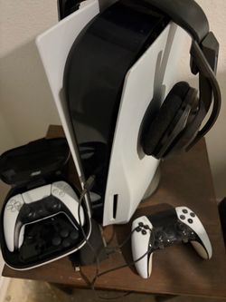 PlayStation 5 Disc Console with Controllers and Headset