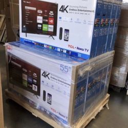 HD24 55” TCL Smart 4k Roku Led Tv