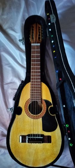 Vintage Puerto Rican cuatro with case