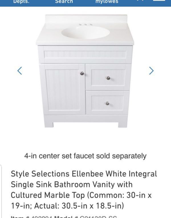 Bathroom Sink Vanity Cabinet Nib For In Cypress Tx Offerup - Style Selections Ellenbee 30 In White Bathroom Vanity With Cultured Marble Top Bathroom Sink Vanity Cabinet Nib For In Cypress Tx Offerup - Style Selections Ellenbee 30 In White Bathroom Vanity With Cultured Marble Top