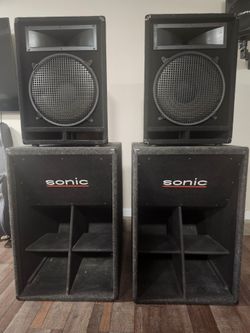 Sonic 18" Subwoofers & 15" Top Full Range Speakers