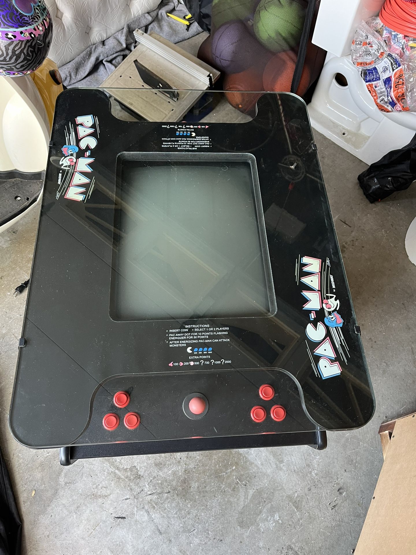 PAC Man Cocktail Table Arcade Game By Bally Midway w Appr 60 Games
