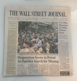 Wall Street Journal Aug 7 2020 Beirut Explosion TikTok Ban COVID Vaccine Complete