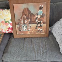 Native American Indian Painting Vintage Over 50 Years Old