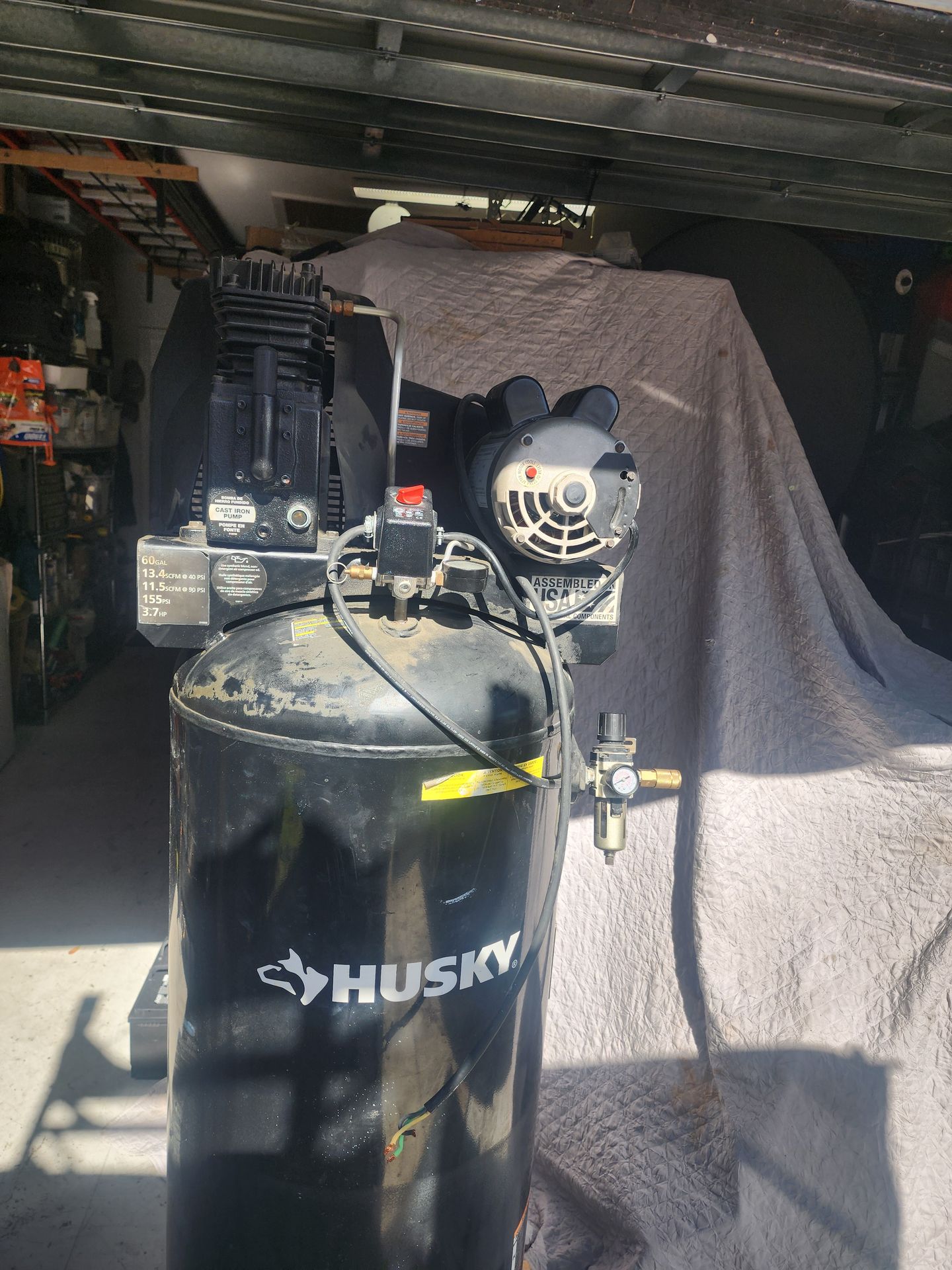 60 Gallons Husky Air Compressor.