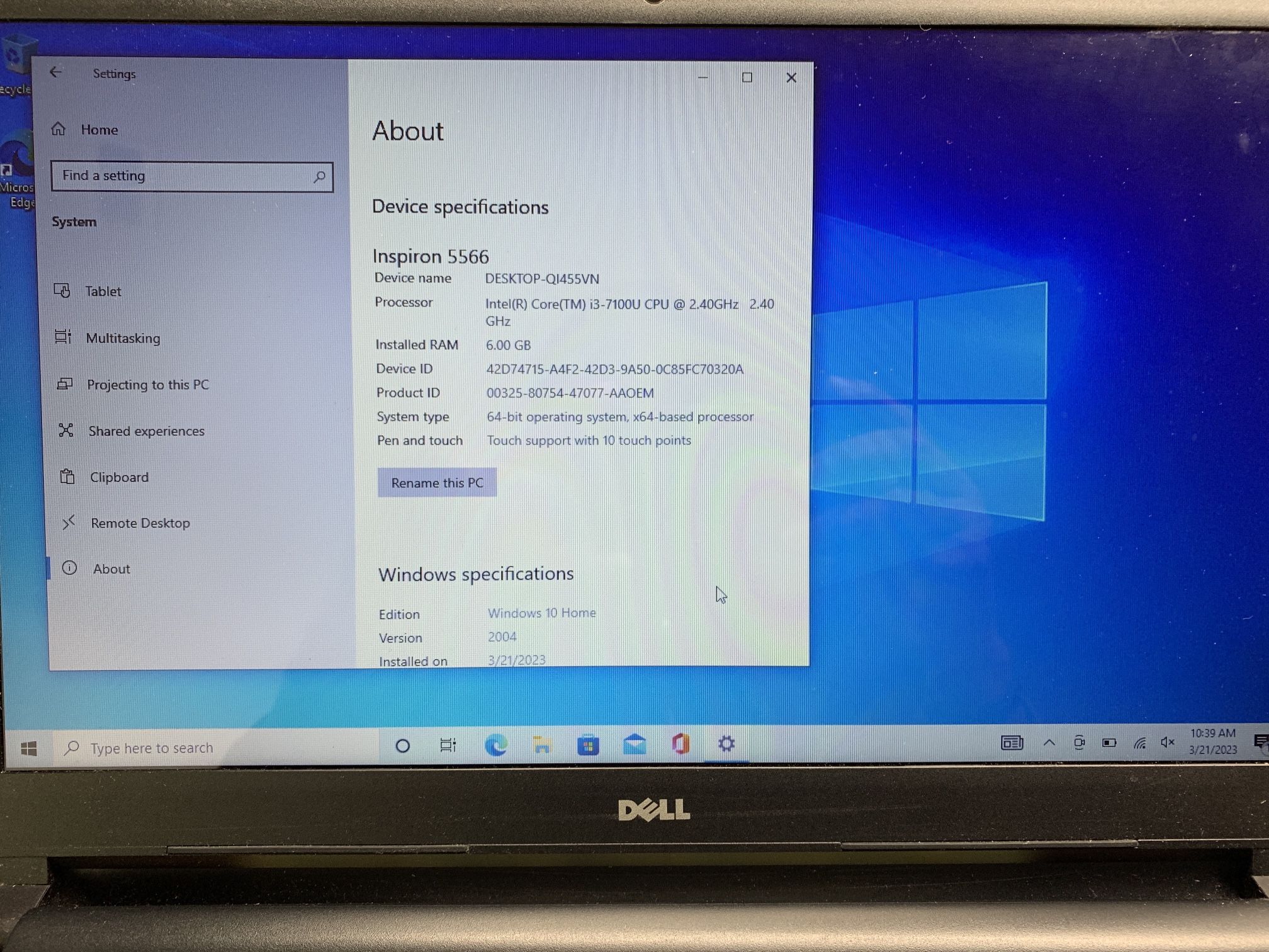 Dell Inspiron 5566 