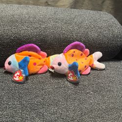Lips Fish Ty Beanie Baby Set of two 