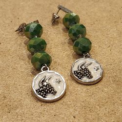 Green Taurus Earrings