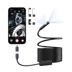 Endoscope Camera with Light for iPhone 15, iPad & Samsung