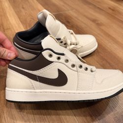 Mens Nike Jordan 1 Low Premium Ivory Baroque Brown Sz 12