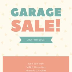 garage sale saturday july 12th