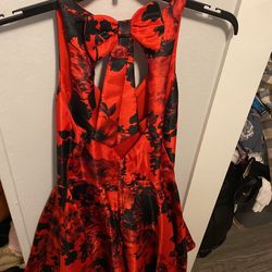 Size 7 Red Floral Dress 