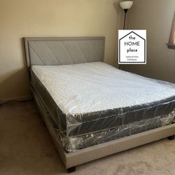 Brand New Queen Package Deal Includes Bed Frame, Mattress And Box Spring For Only $349!!  Ready For Delivery TODAY 🚛