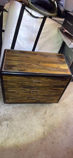 Bernhard Rohne Vintage Gold Etched Chest of Drawers