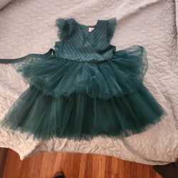 Forest Green Girls Dress