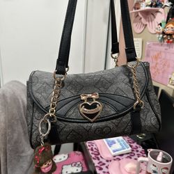 Black Juicy Purse With Monchichi Charm