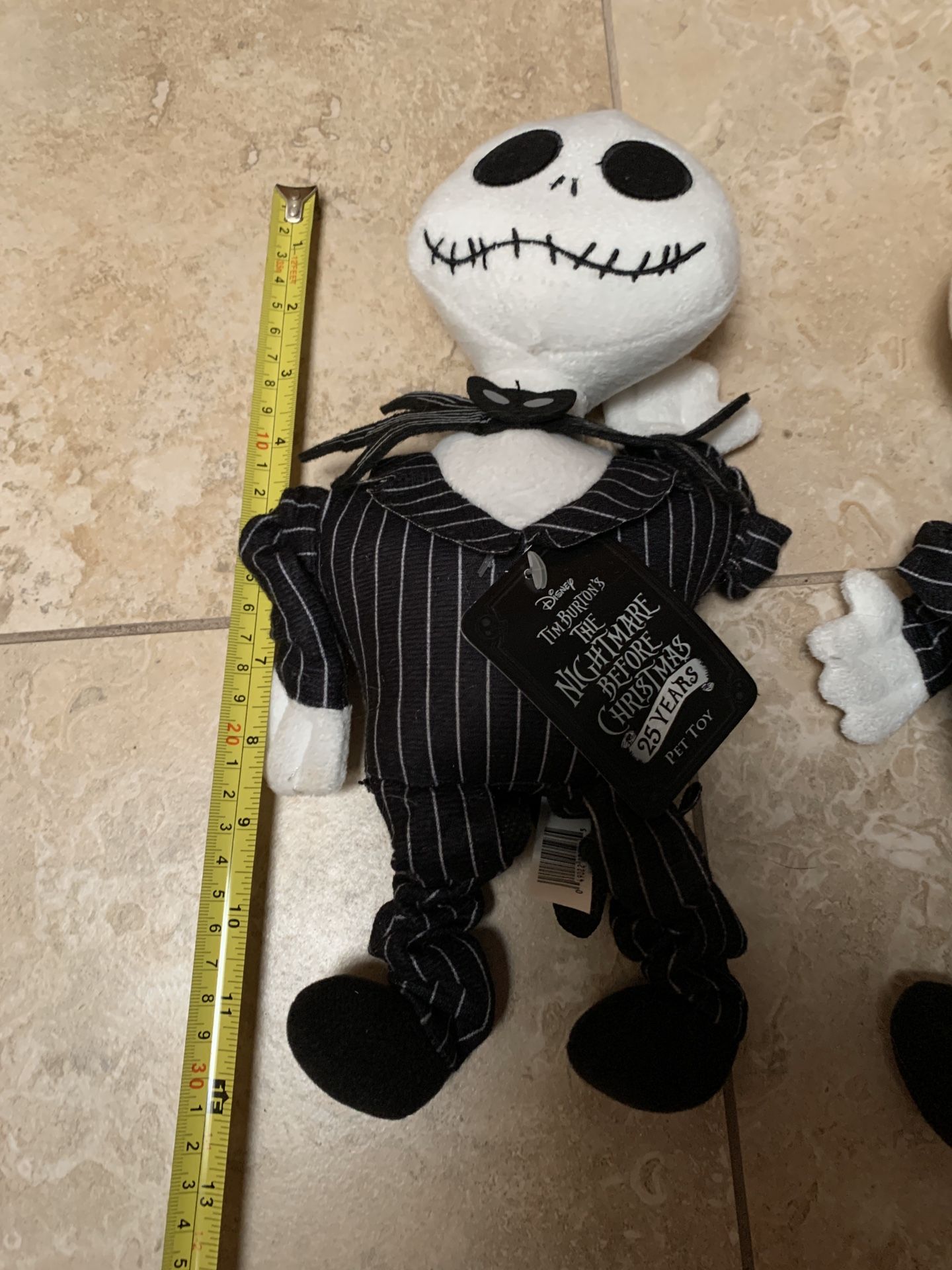 (2) Nightmare Before Christmas Jack Skellington Dog Toy