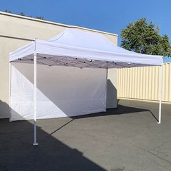 BRAND NEW $145 Heavy-Duty Canopy 10x15 FT with (1) Sidewall, Ez Popup Outdoor Party Tent (2 colors) 