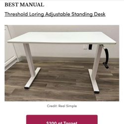 Threshold Loring Adjustable Height Standing Desk White New In Box