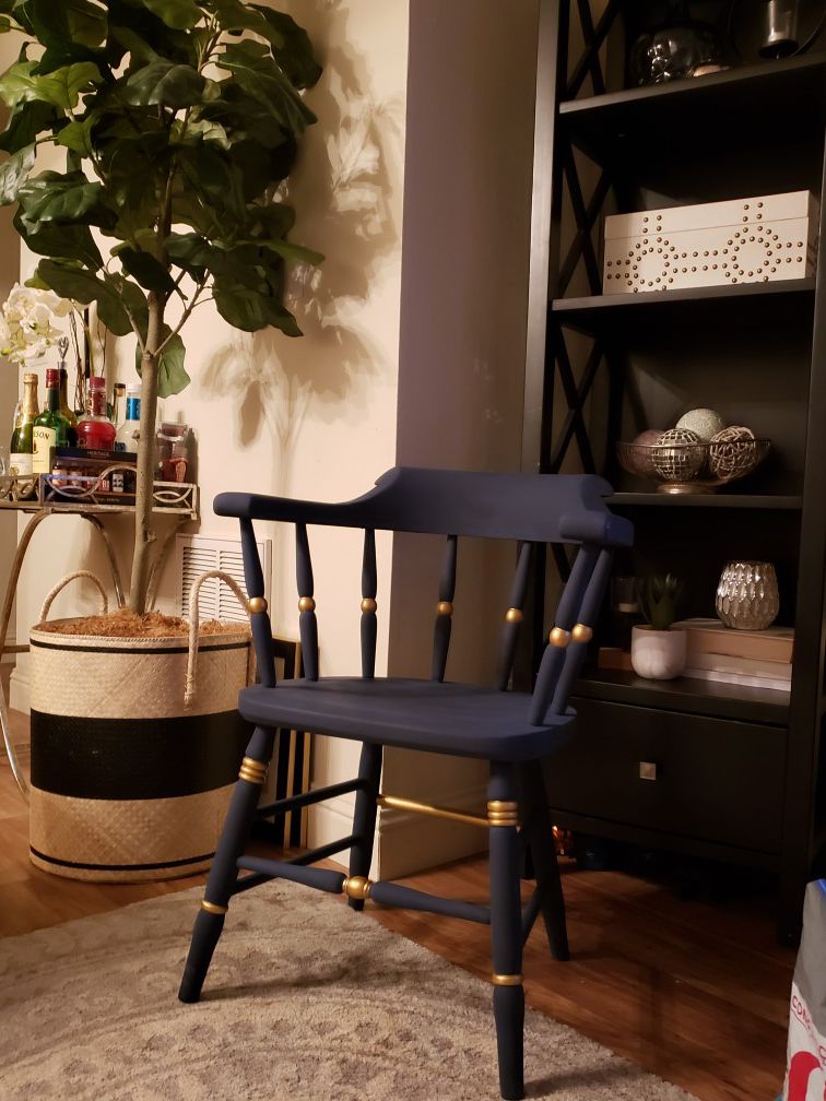 Navy & Gold Chair