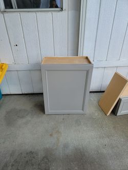 Light grey kitchen cabinet
