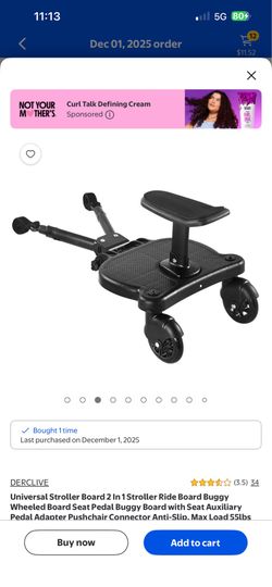 Universal Stroller Board with Detachable Seat, 2 in 1 Buggy Board Suitable