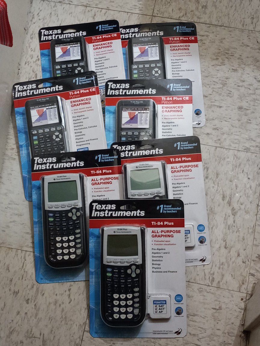 *LOT OF 7* Texas Instruments Graphing Calculators