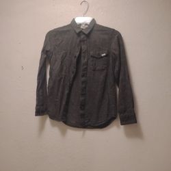 Vans Boys Solid Flannel Button Up Shirt 