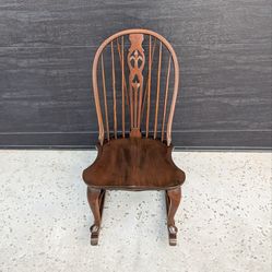 Vintage Windsor Style Solid Walnut Antique Children's Rocking Chair