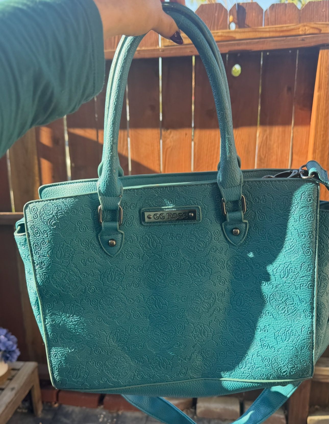 Teal Purse Skulls GG ROSE