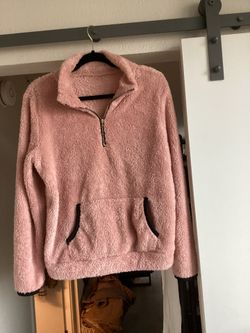 Pink Zippered Pullover With “Roo” Pockets Sz S $4