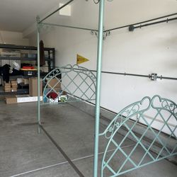 Full Size Canopy Bed Metal 