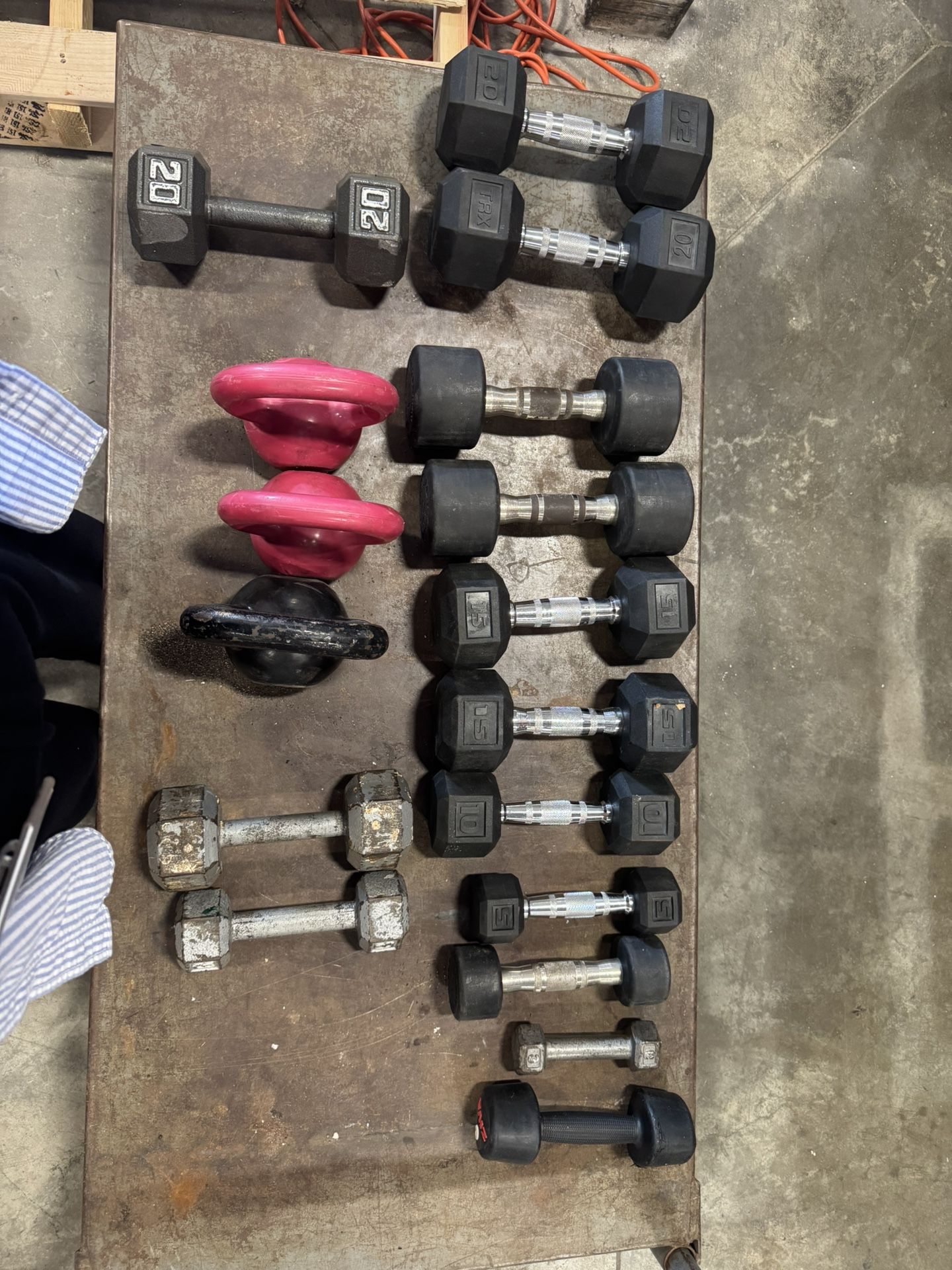 Pre-owned Dumbbells, Handle Weights, Rack