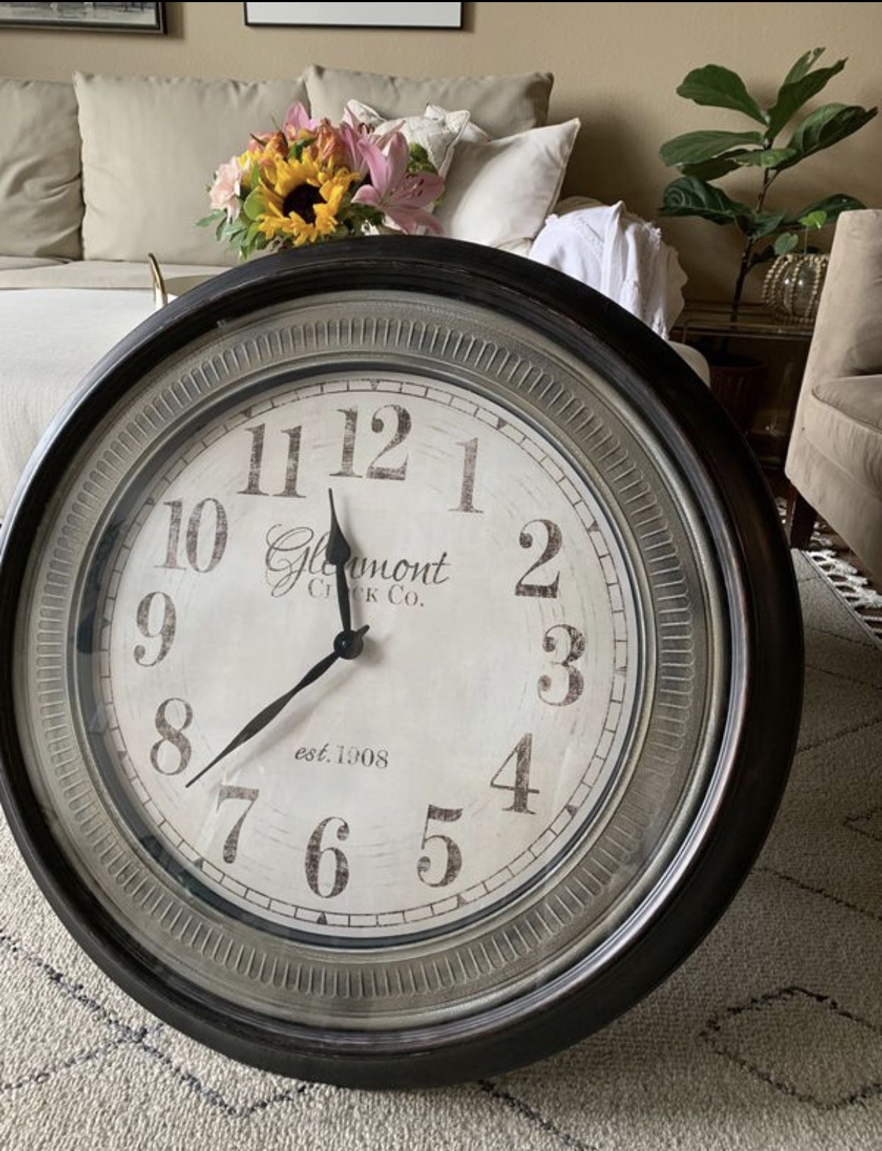 Large wall clock home decor