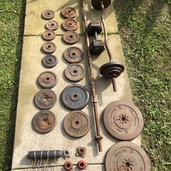 Vintage 28 Pieces weight Set With Two Bars