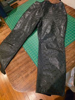 Apparel Annex dark gray leather pants ≈medium, ≈32W, 30L