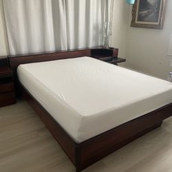 Post Modern/Mid Century Modern Rosewood Queen Bed