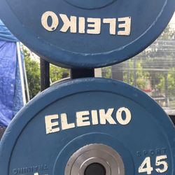 Pair of 45 pounds competition ELEIKO bumper plates in good condition  pick up in sun valley cash only