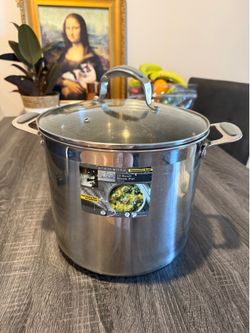Elements David Burke 12 Quart Stainless Steel Stock Pot with Lid