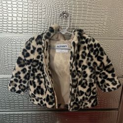 12-18 Month Baby Girl Jacket Leopard Print 