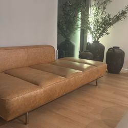 CB2 Low Leather Couch 