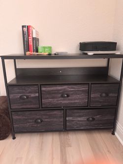5-Drawer Storage Dresser / TV Stand with Open Shelf
