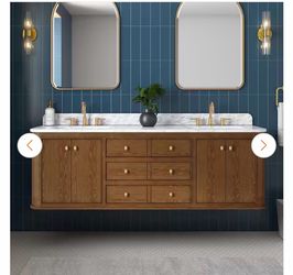 BRAND NEW 72” BATHROOM VANITY WITH DOUBLE SINK VERY SMALL SCUFF I SHOW IN LAST PHOTO