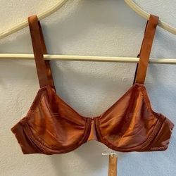 SKIMS STAP/STRAPLESS ULTRA FINE MESH BRA BRONZE SIZE 44A NWT