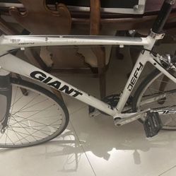 Giant Defy Advanced 2 Size L Road Bike Carbon Fiber white, Silver And Black 700X23 needs some TLC
