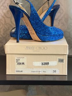 Blue glitter jimmy choo stilettos
